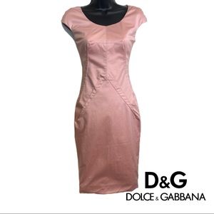D&G Dolce and Gabbana Blush Pink Bodycon Dress